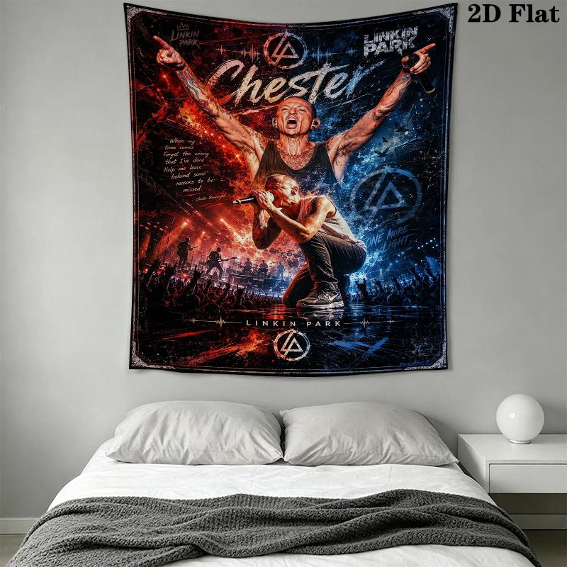 Linkin Park Wall Tapestry Aesthetic Wall Hanging Printed Fabric Blanket Decorative Tapestries for Bedroom Living Room Home Decor