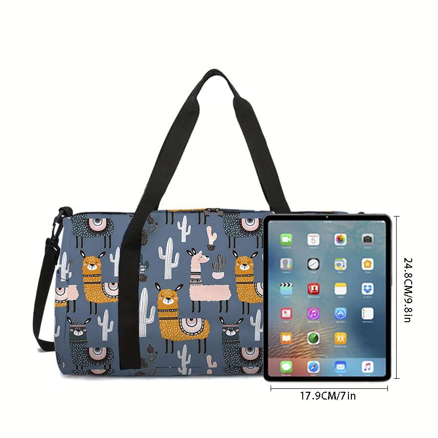 Schafsmuster Große Kapazität Gepäcktasche für Jungen/Mädchen Bestes Geschenk 2D Flache Cartoon Reise-Duffels Tasche für Outdoor Fitness für Kinder
