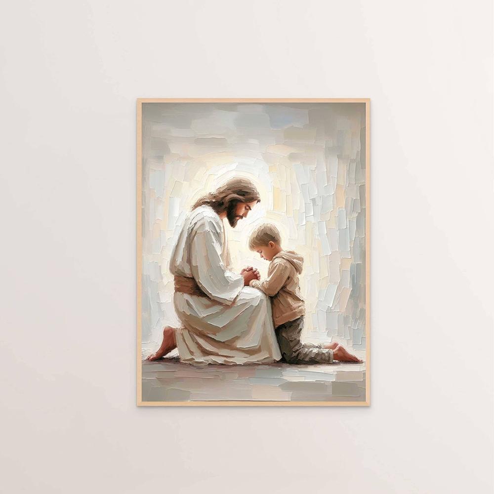 Jesus Christus Leinwand Postres Christliches Jesus Porträt Wandkunst Druck Poster Ich werde mit Christus gehen LDS Bibelvers Geschenk Poster