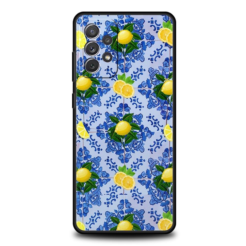 

Mediterranean Lemon Phone Case For Samsung Galaxy A13 A51 A71 A41 A31 A21S A11 A01 A03S A12 A32 A52 A22 A23 A33 A53 A73 5G Cover Samsung A22