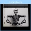 Halloween Smiling Skeleton Glass Showcase Bedroom Home Decoration Stickers Wall