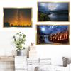 Nordic Landscape Oil Painting Fire Forest Art Canvas Painting Living Room Corridor Office Home Decoration Mural No Frame