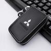 Leather Car Key Case Zipper Keychain Wallets General Keyring Bag For Mitsubishi ASX Outlander 3 Lancer 9 10 Mirage L200 Pajero 4