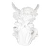 Resin Praying Angle Figurine White Prayer Girl Angle Ornament Hold Cheek Wings Cherubs Sculpture for Bookshelf Bedroom