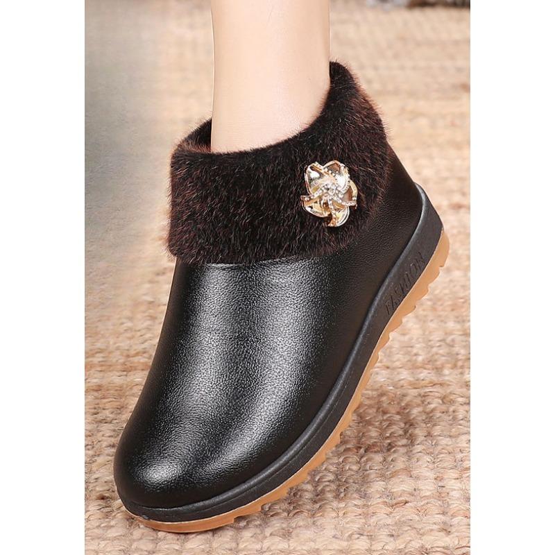 Cotton Shoes for Women: Waterproof and Warm Fabric Shoes with Soft Fleece Soles and Snow Boots
