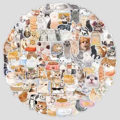 100 Pieces of Kitten Series Graffiti Stickers, Cute Animal Stickers, Water Cup and Luggage Waterproof Decorative Stickers