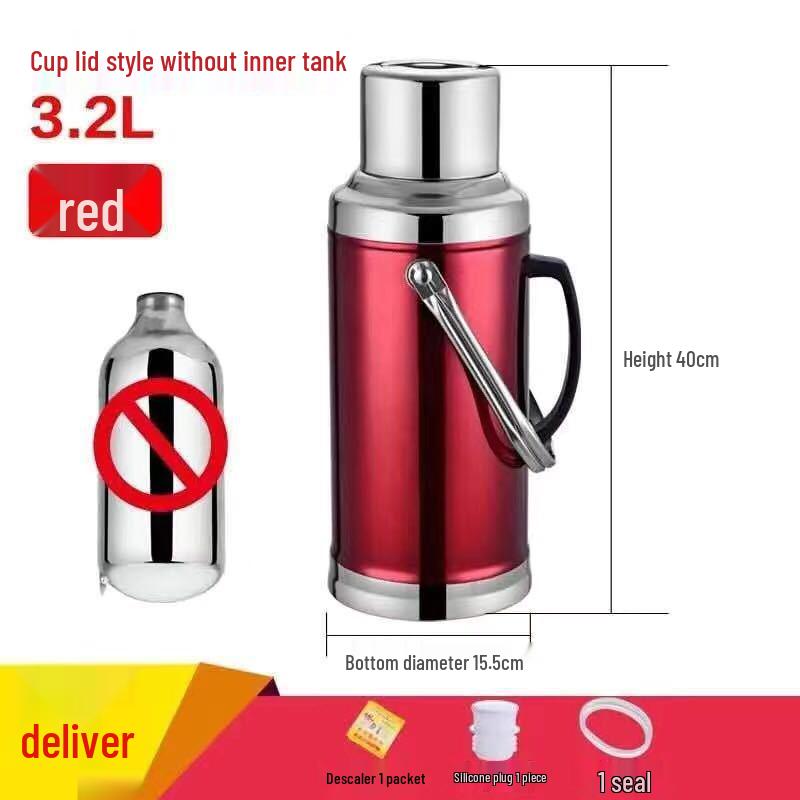 304 Stainless Steel Home Hot Water Bottle with Glass Liner – Dormitory Thermos Kettle