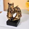 Couples Horse Figurines Horses Head Statue Paperweight Animal Sculptures Ornament for Home Office Desktop Decorations