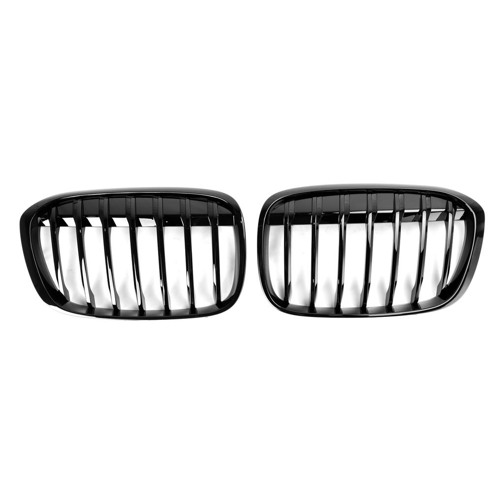 2PCS Gloss Black Front Kidney Grille Grill Fit BMW X1 F48 F49 2016-2018