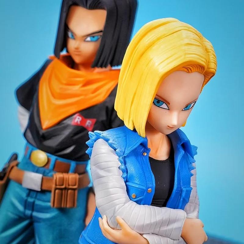 Bandai Anime Dragon Ball Z Android 17 18 Figur Android 18 PVC Actionfiguren Sammlungsmodell Spielzeug für Kinder Weihnachtsgeschenk
