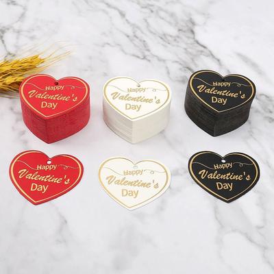 100 Stück Herzförmige Karten Valentinstags-Anhänger Weißes Rotes Papier Bastelarbeiten Geschenkanhänger Hängende Dekoration Kuchendekoration Anhänger