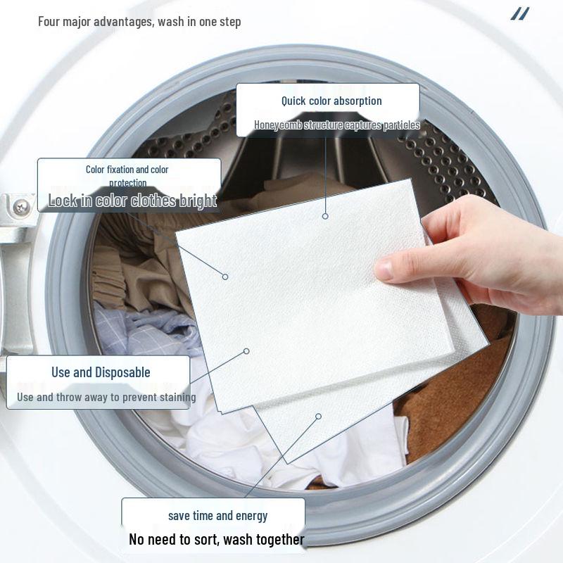 Color Absorbing Anti-Bleed Laundry Sheets for Washing Machines (Non-Dyeing)