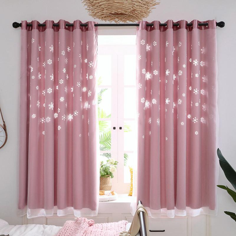 Hollow Out Flower Window Curtain for Shading Home Decoration