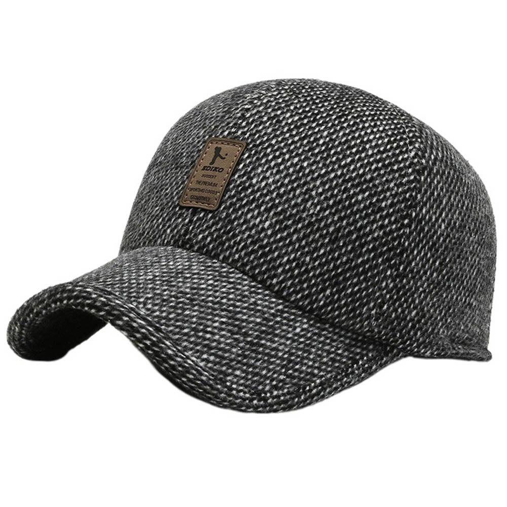 

Мужская шерстяная кожаная шапка-снэпбек с защитой ушей, кепка с козырьком, бейсболка, шляпа в корейском стиле grey-A