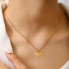 Women's Gold Bow Pendant Necklace - Titanium Steel, Non-fading, Fashion Light Luxury Clavicle Chain Accessory