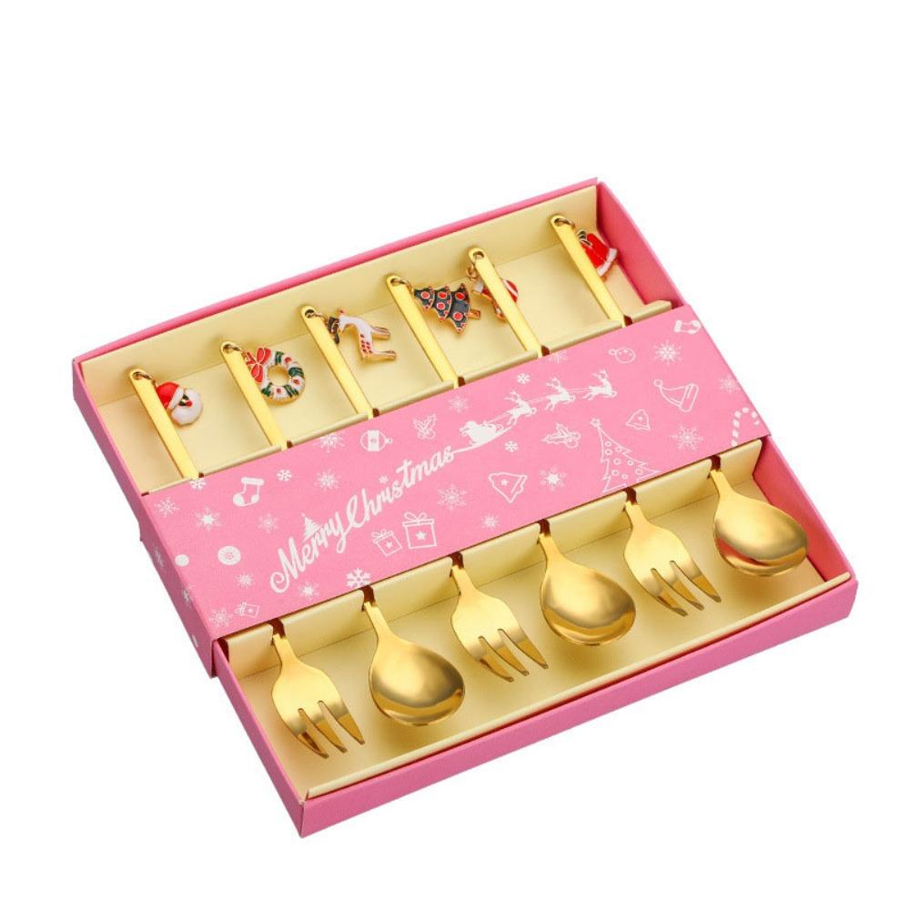 Elk Pendant Christmas Spoon Set Creative Tableware Dessert Spoon Creative Coffee Spoon  Christmas
