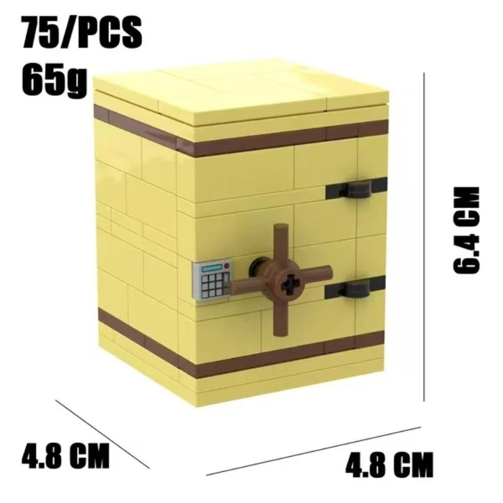 City Treasure Building Blocks MOC Dollar Cash Gold Silver Mine Egg Transparent Diamond ATM Machine Safe Money Bag DIY Toys K037