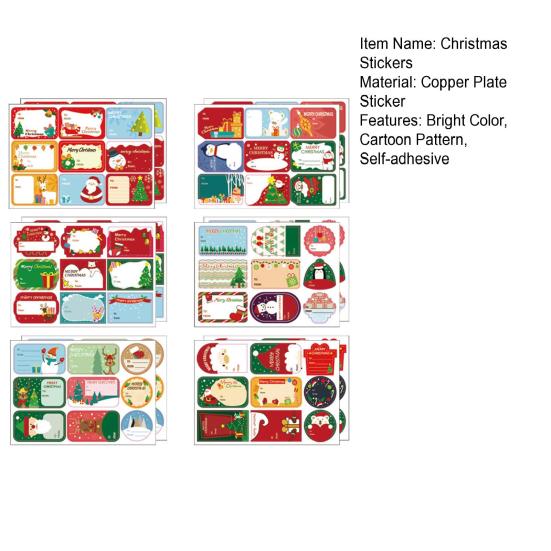 12 Stück Weihnachtsgeschenk-Namensschilder Guter Versiegelungseffekt Quadratische Selbstklebeetiketten Leuchtende Farbe Paketaufkleber zum Umschlagverschluss