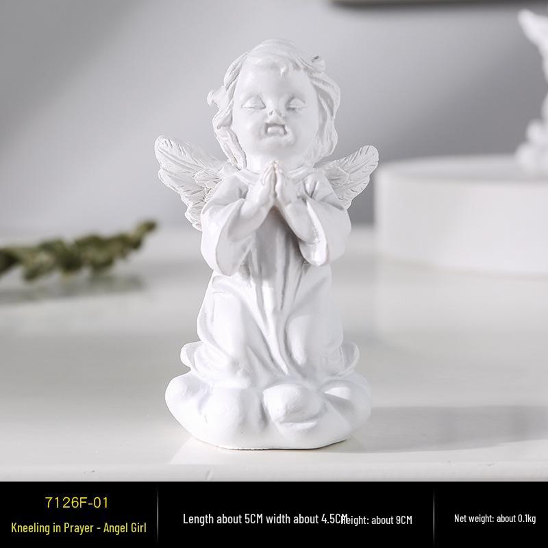 Europäische Retro Engel Figur - Kleine Mädchen Gipsstatue für Kirche Hochzeiten & Fotografie Dekor