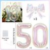 Colorful Transparent Digital Balloon Colorful Bow Balloon, Used for Birthday Parties and Anniversary Decoration