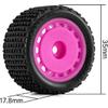 INJORA Pre-Mounted Pin Buggy Tires & Wheels for 1/28 Losi Micro-T, 4pcs(Magenta)