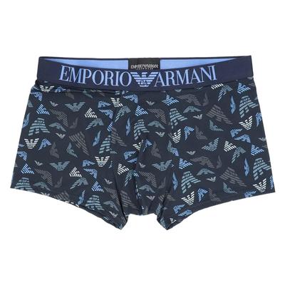 Emporio Armani ALL OVER PRINTED MICROFIBER Men's Boxer Briefs, Front Closure, EU Size, 54095350, Navy, Size M (EU Size 68)