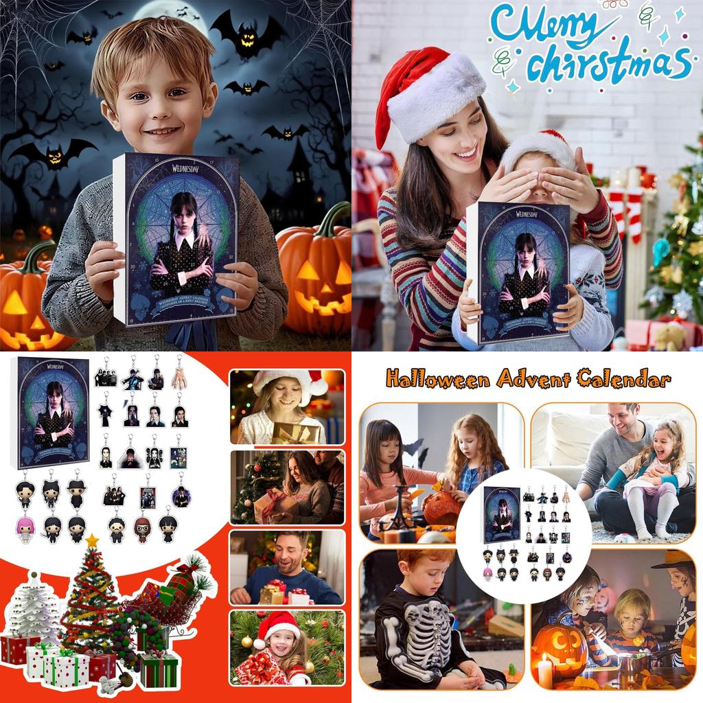 Středeční adventní kalendář Vánoční odpočítávání s akrylovými klíčenkami pro dárky