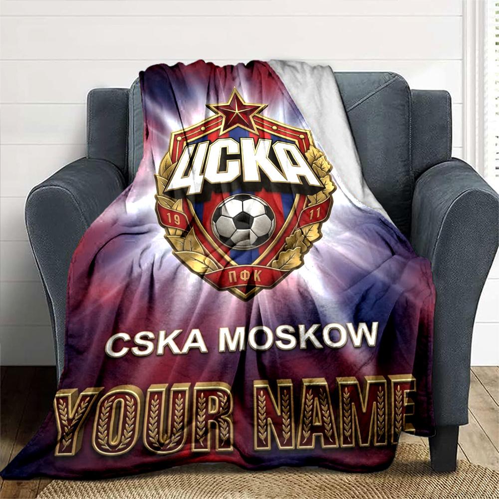 Name Custom PFC CSKA Moscow Print Flannel Blanket High Quality Warm Comfortable Cover for All Seasons Perfect for Gifts Home Decor