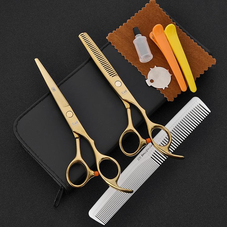 Fire Craftsman Hair Scissors Set Flat Cut Straight Head Bangs Scissors Professional Haircut Scissors Tooth Scissors Thin Cut Broken Hair Tools