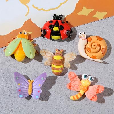 6er-Set Mini-Kühlschrankmagnete mit simulierten Insekten, niedliche Kühlschrankmagnete, geeignet für Kühlschränke, Schränke und Geschirrspüler in der heimischen Küche