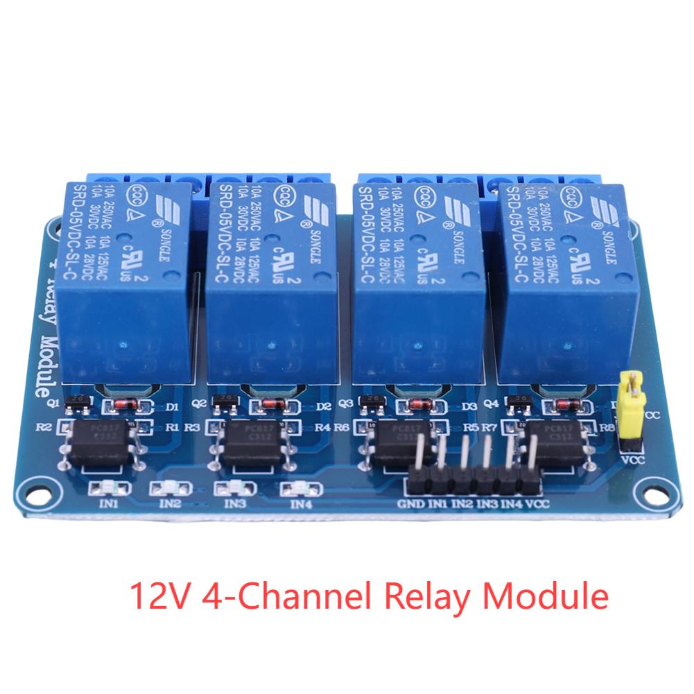 

Релейна плата 5V 12V 4-канального типу з оптронним реле, 4-сторонній релейний модуль AVR 51 PIC, 4-сторонній релейний модуль, щит для Arduino