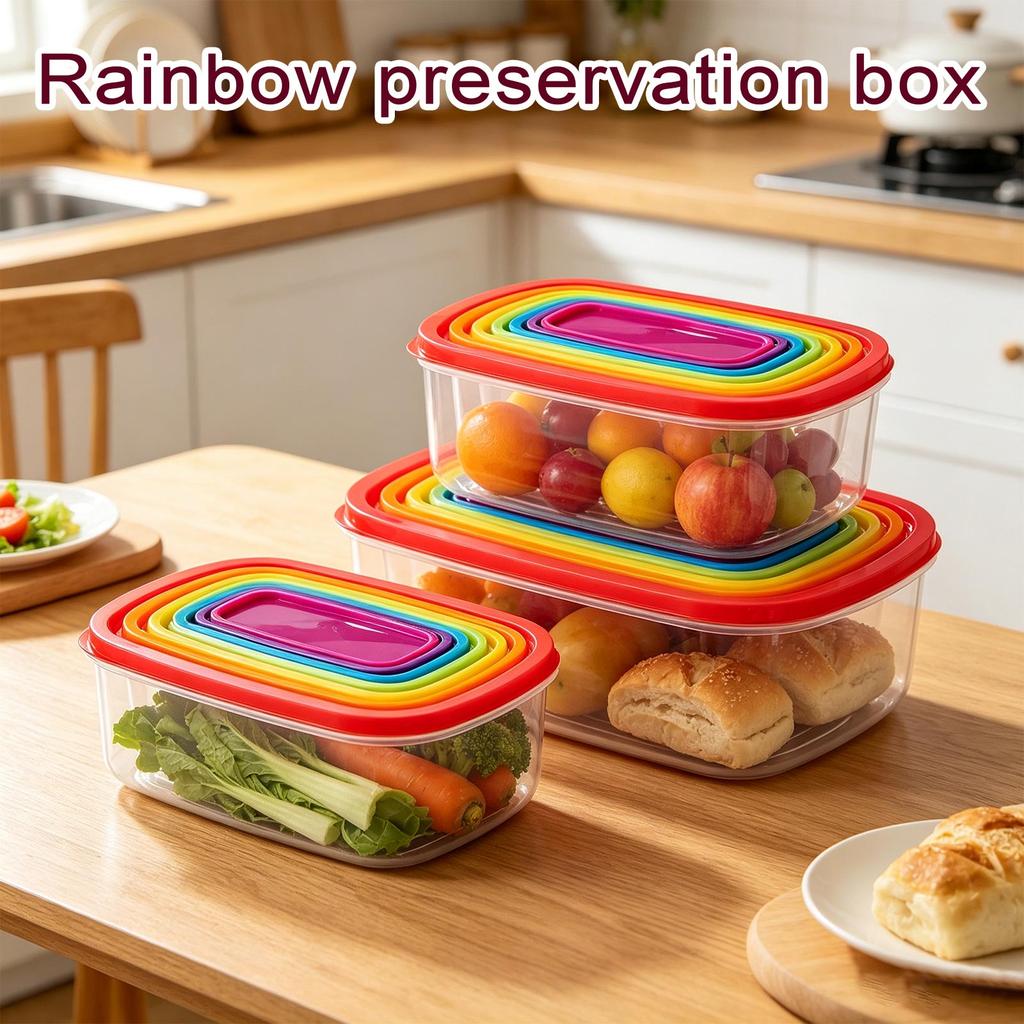 Airtight Food Storage Containers Set of 7 - Round, Rectangle, and Square Shapes for Kitchen Organization