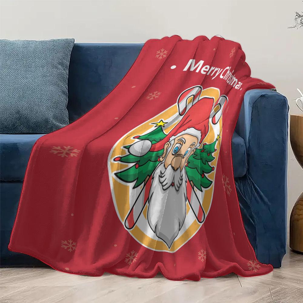 Santa Claus Throw Blanket Christmas Holiday Cozy Warm Decorative Gift Festive Home Decor Holiday Gift Idea Cozy Blanket Gift