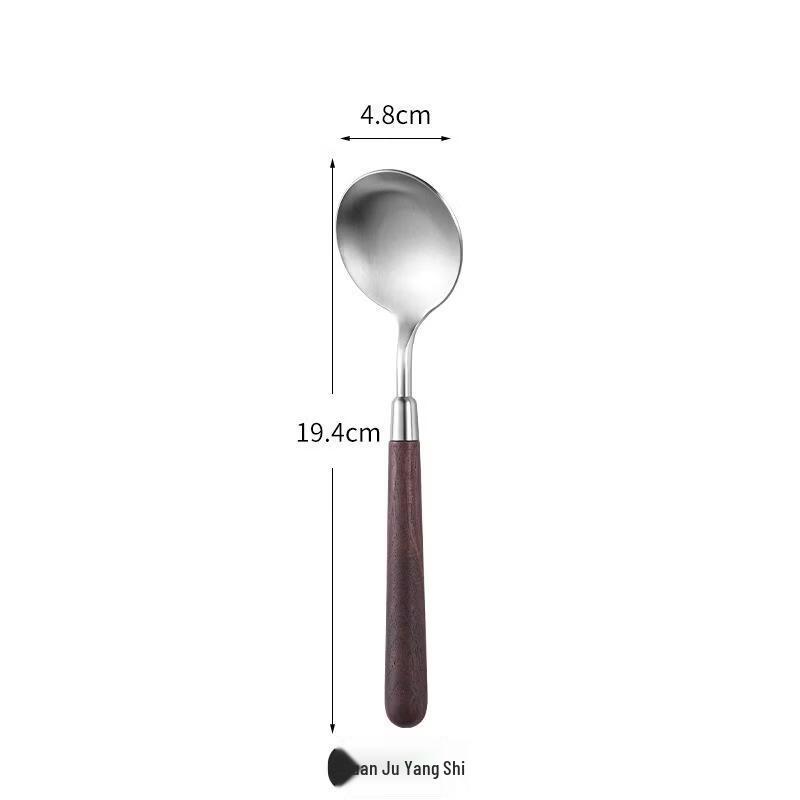 

ROYUGO Retro Stainless Steel Cutlery with Walnut Handle