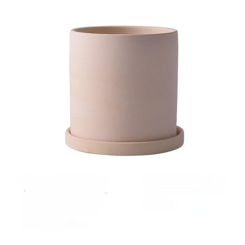Flower Pots and Planters Nordic Simple Breathable Pot Ceramic Biscuit with Holes Round Flower Pot Succulent Plant Potted Pottery 9x9x9cm