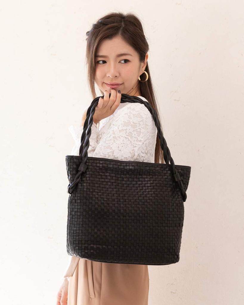BAG since Imai Bag totrue Genuine Leather Handbag Twisted Handle Tote Bag Braided Bag Pony [IMAI 1977] (33163 Black)