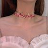 Elegant Blommig Spets Chokerhalsband Justerbart Romantik Smyckestillbehör för Trendiga Kvinnor och Flickor Daglig Användning