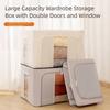 Large Capacity Fabric Storage Box Stackable Wardrobe Container Toy Storage Bins  Living Room