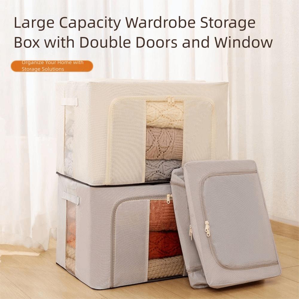 Large Capacity Fabric Storage Box Stackable Wardrobe Container Toy Storage Bins  Living Room