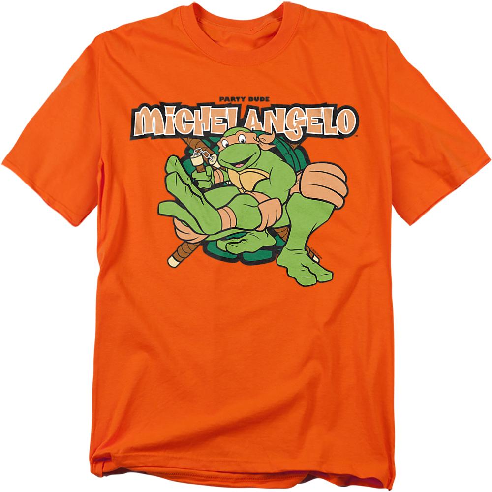 Teenage Mutant Ninja Turtles Mens Party Dude Michelangelo T-Shirt