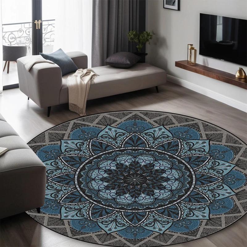 Round Short Pile European Carpets for Living Room Decoration Rugs for Bedroom Decor Carpet Non-slip Area Rug Persia Floor Mats