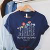 Früchte des Geistes T-Shirt Wildblumen Bibelvers Shirts Retro Gott Religiös Glaubebasiert Vintage Leicht Lässig
