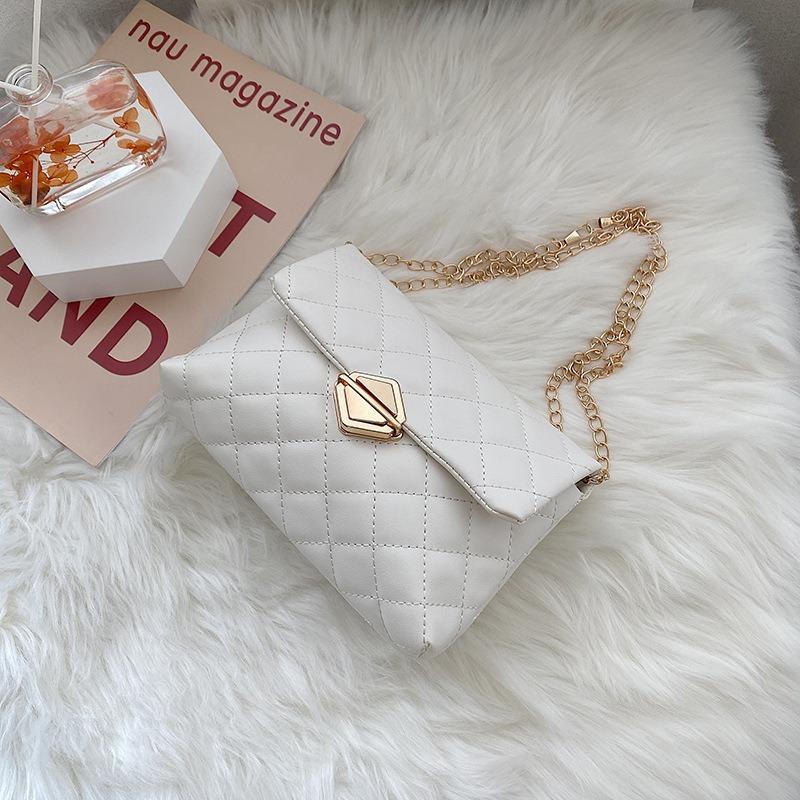 Women's bag spring new urban simple oblique span shoulder bag fashion lock diamond chain mobile phone bag