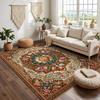 RAKKS Soft Velvet Vintage Moroccan Style Area Rug Non-Slip Indoor Outdoor Carpet for Living Room Bedroom Beside Sofa Home Decor