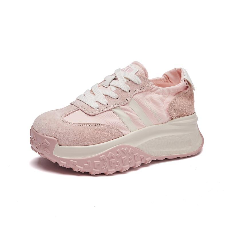 Nové dámské tenisky, módní sportovní jednobarevné boty se silnou podrážkou