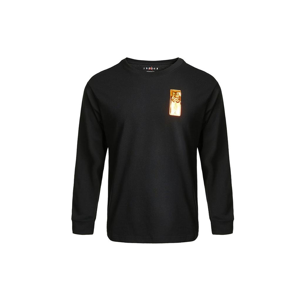 Jordan 23 Engineered Casual Sport Crew Neck Long Sleeve T-Shirt Men Tops Black CV3012-010