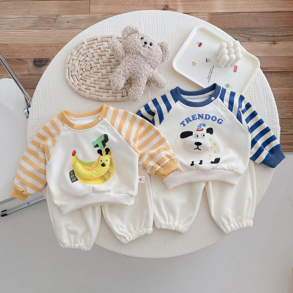 

Spring 2025 Fashionable Baby Sweatshirt & Sweatpants Set for Boys and Girls 80 cm