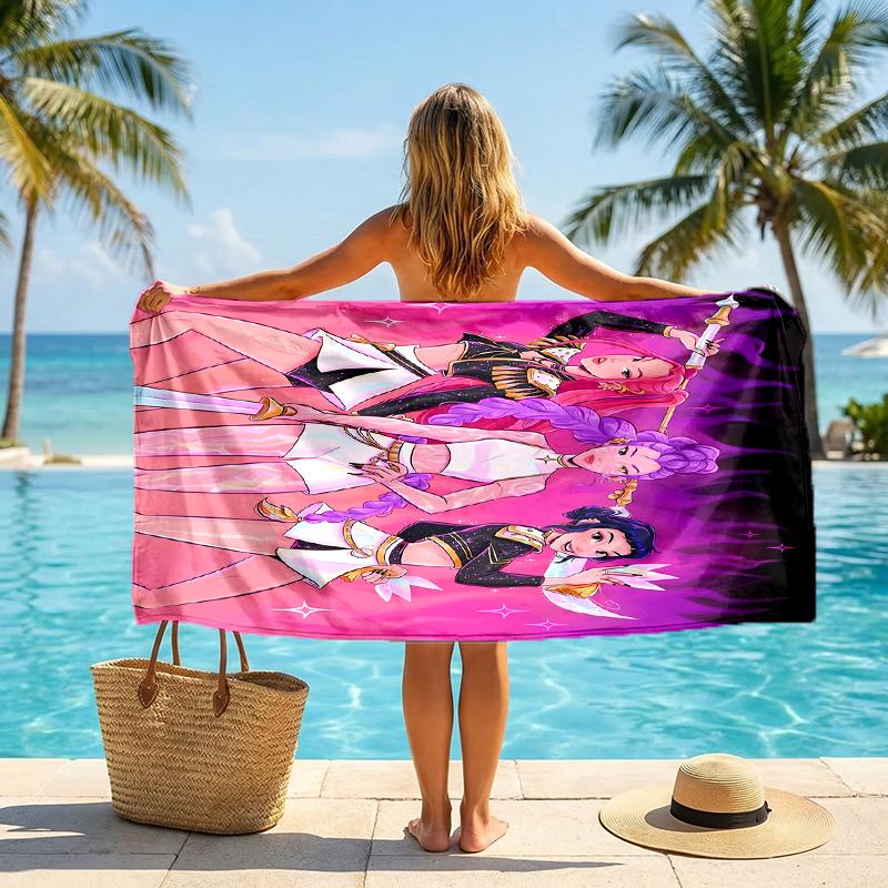 Kpop Hunter Fashion Beach Towel: Ideal for Summer Adventures Soft, absorbent and quick drying suitable for swimming and bathing