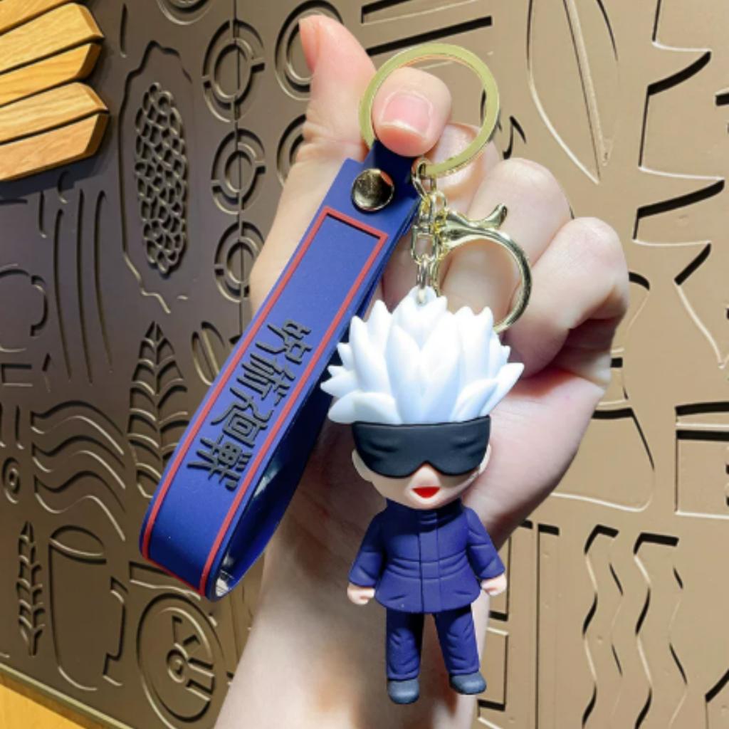 Jujutsu Kaisen Standing Figure Keychain, Gojo Yuji Cartoon Car Backpack Decor Pendant