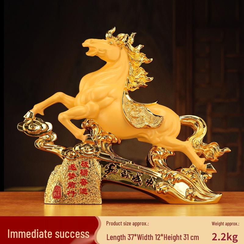 Success Wealth Horse Figurine - Zodiac Horse for Office Desktop or Wine Cabinet Decoration, Perfect Housewarming or Opening Gift
